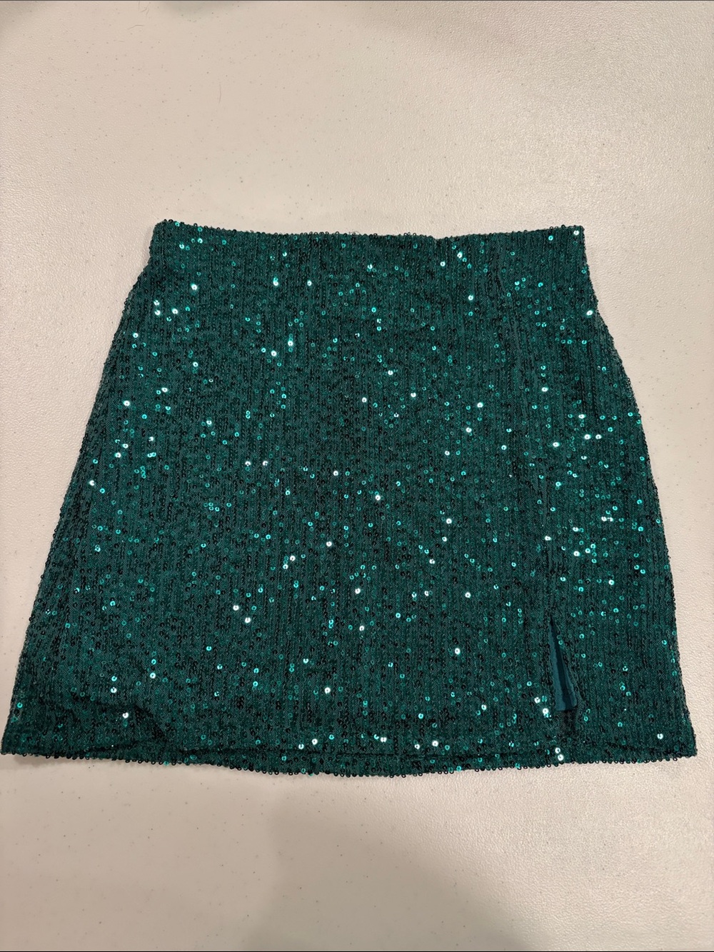 Girls Green Sequin Skirt